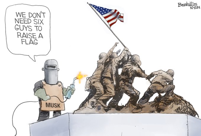 Bill Bramhall - We Don't Need Six Guys to Raise a Flag (at Iwo Jima)