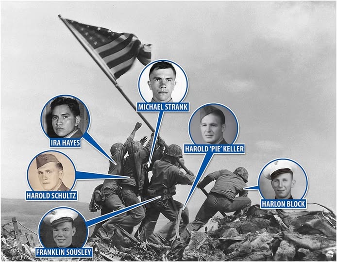 Ira Hayes and others identified raising flag at Iwo Jima