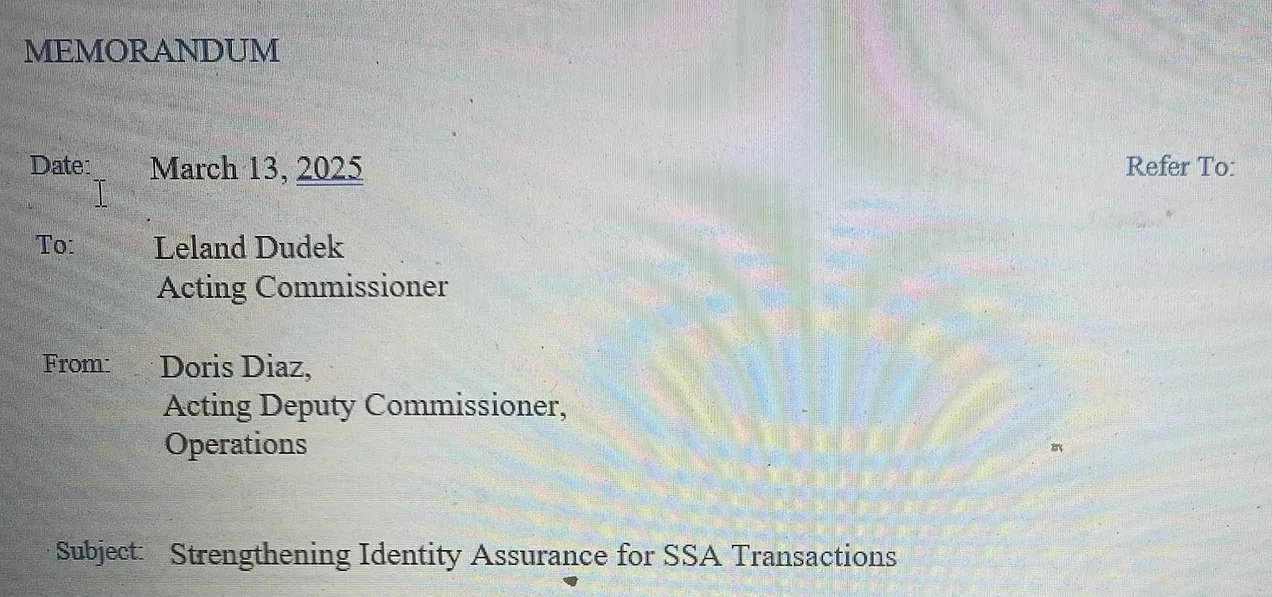 20250313 Diaz SSA memorandum