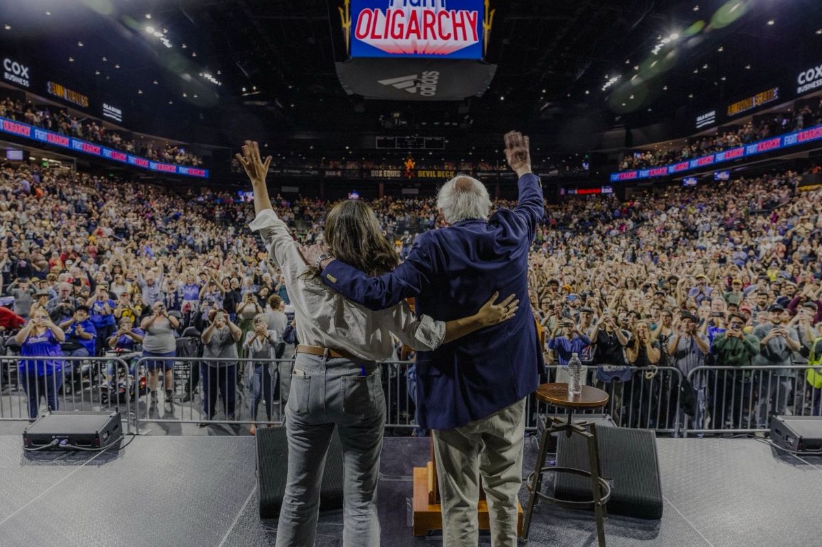 AOC and Bernie Sanders in Tempe