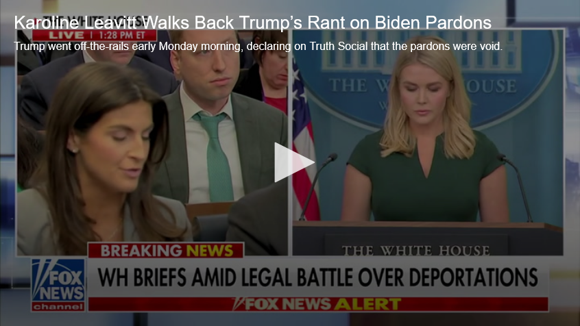 Karoline Leavitt Walks Back Donald Trump’s Rant on Biden Pardon’s