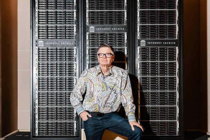 Mark Graham in front of Internet Archive servers