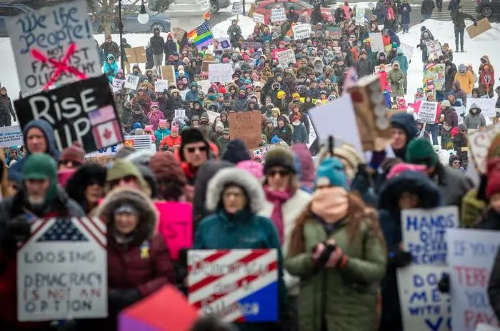 Thousands protested on March 8, International Women’s Day, in Montpelier, Vermont