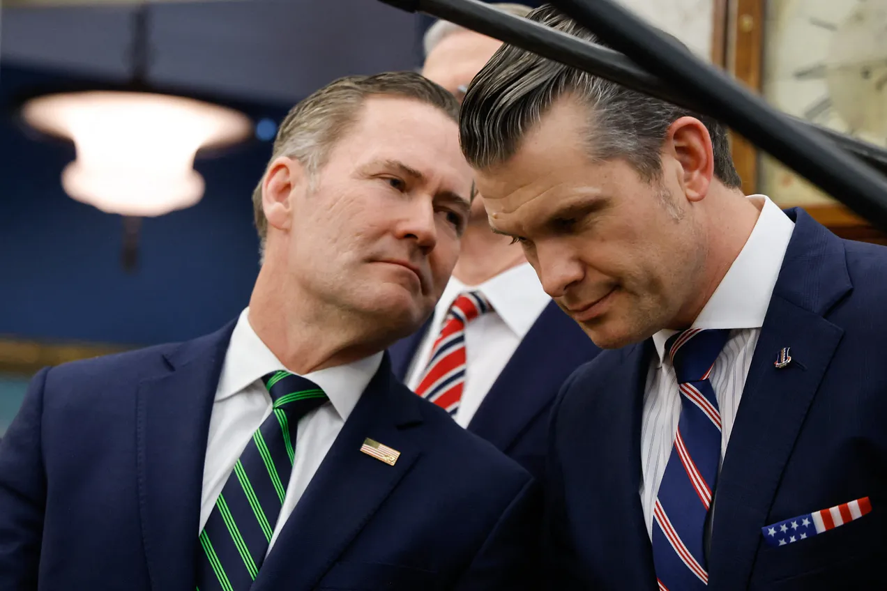 Waltz and Hegseth in the Oval Office