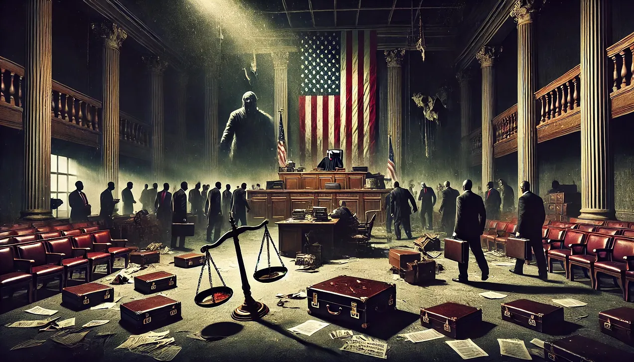 courtroom destroyed