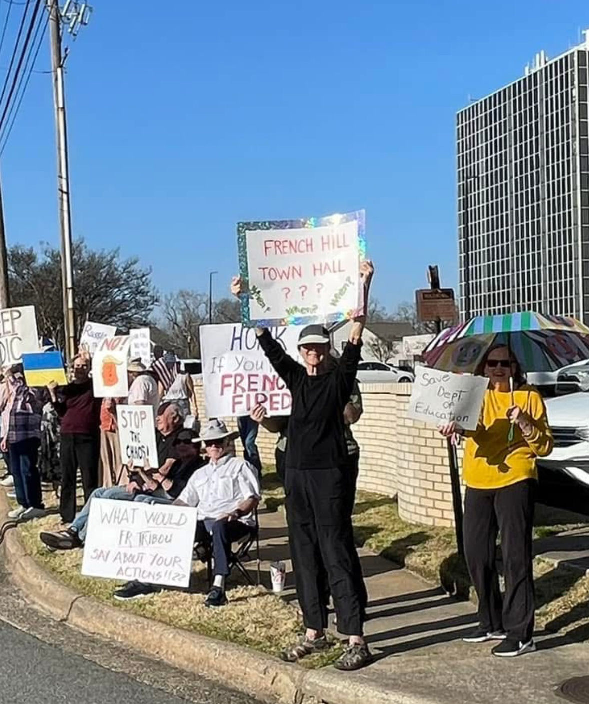 my sister at Little Rock protest March 13