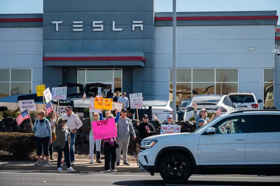 Tesla protest