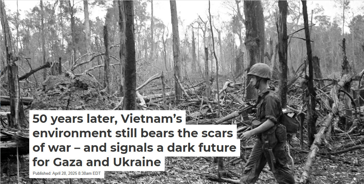 During the Vietnam War, the U.S. bombed and defoliated vast areas of forest and protective mangroves