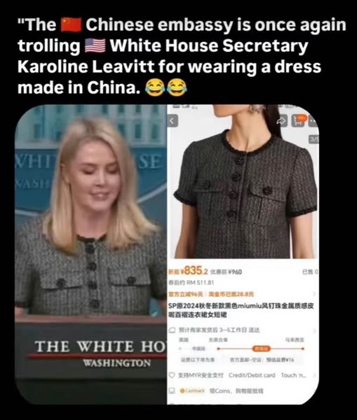 Leavitt trolled by Chinese Embassy