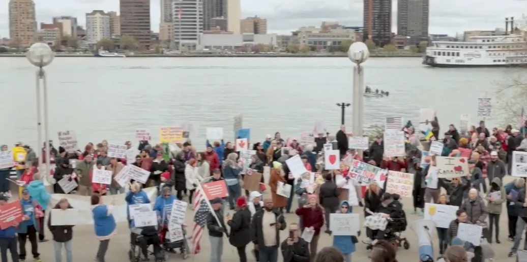 Michigan and Canada anti-Trump protesters