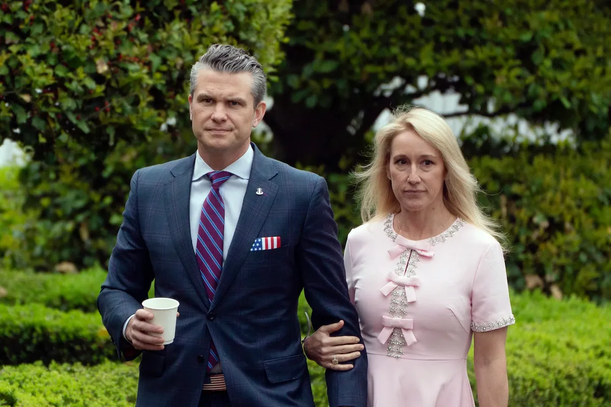Mrs. Secretary Hegseth escorts her husband to White House Easter Egg hunt