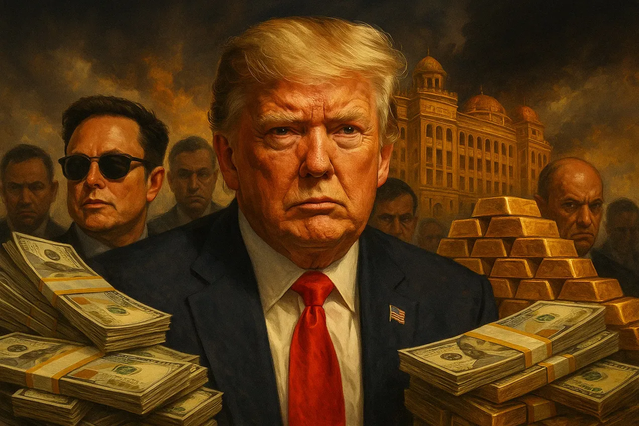 Musk Trump piles of cash and gold