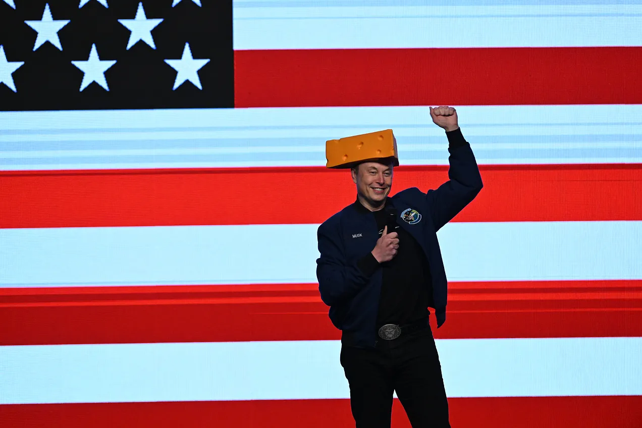 Musk during an (unsuccessful) campaign appearance in Wisconsin on Sunday