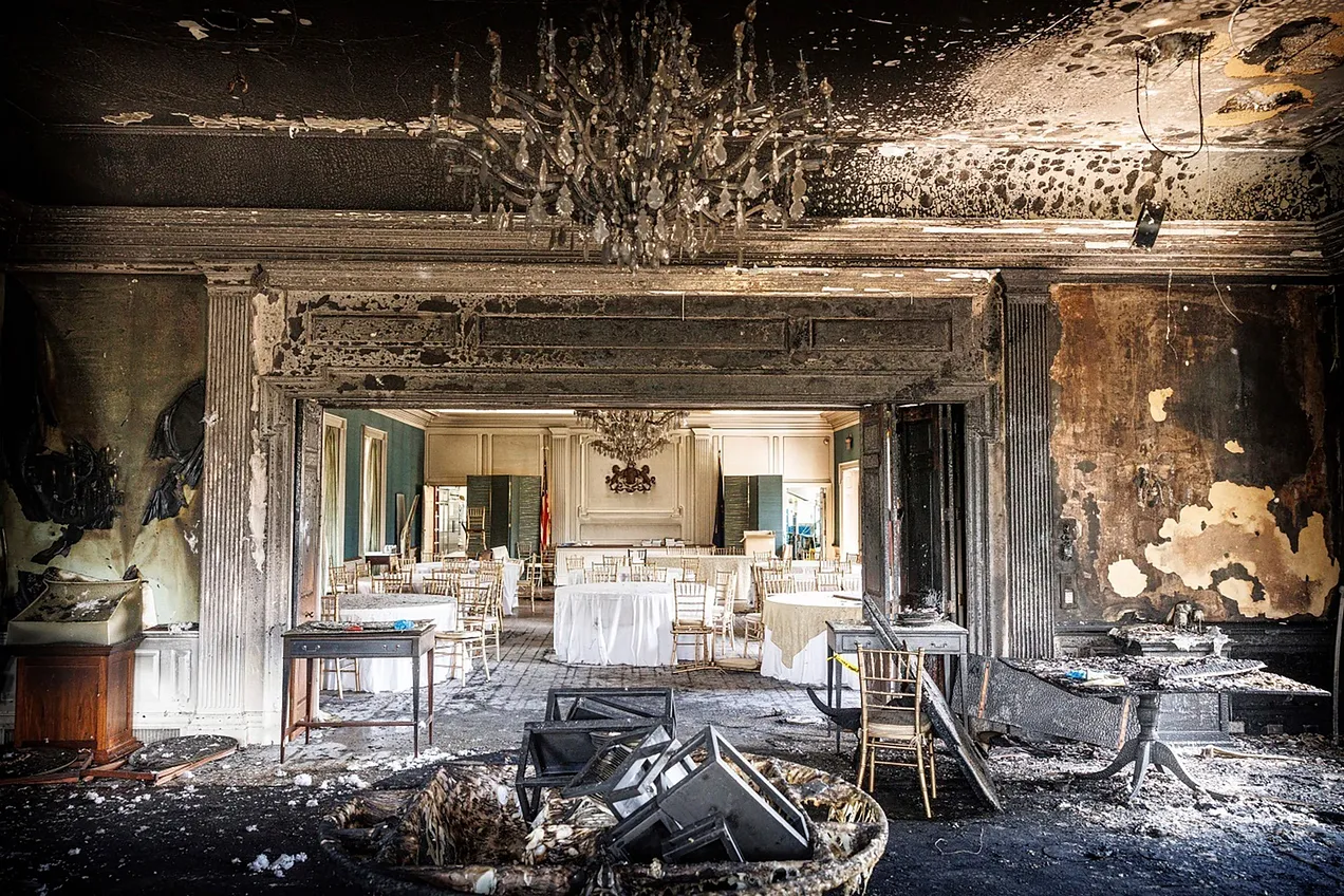 Pennsylvania Governor's mansion after firebombing