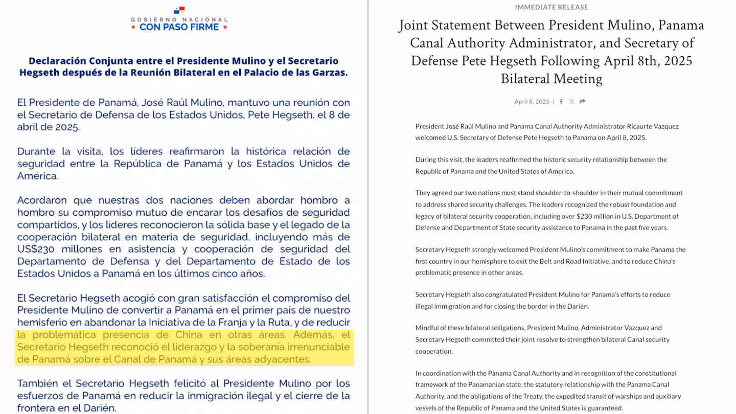Spanish and English versions