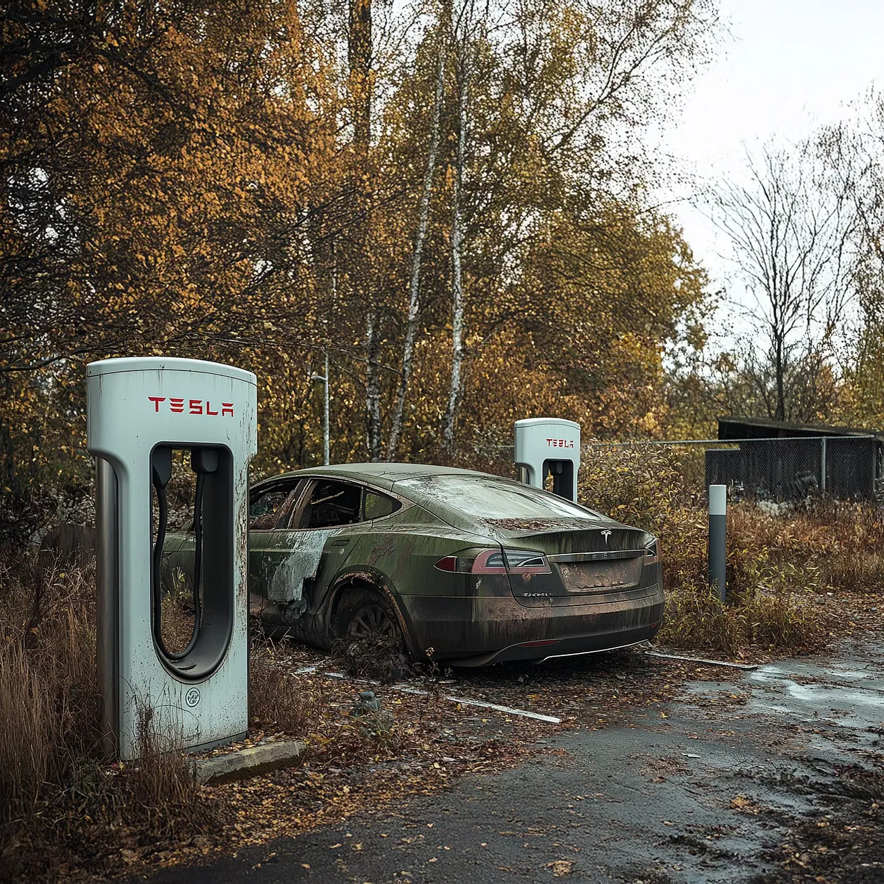 abandoned Tesla