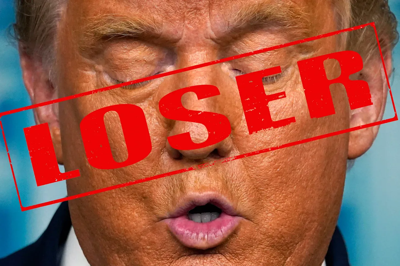 loser label over Trump