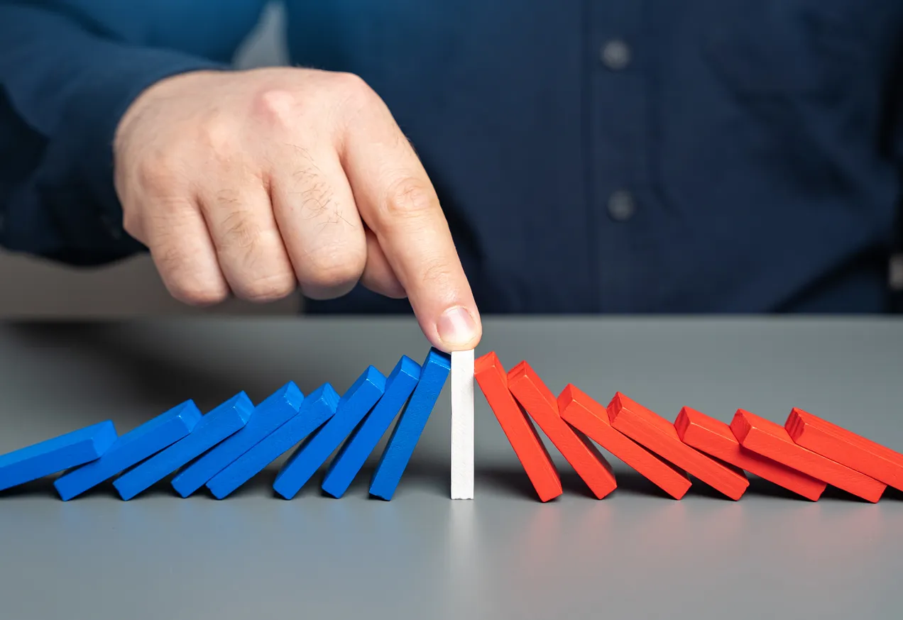 red and white dominos