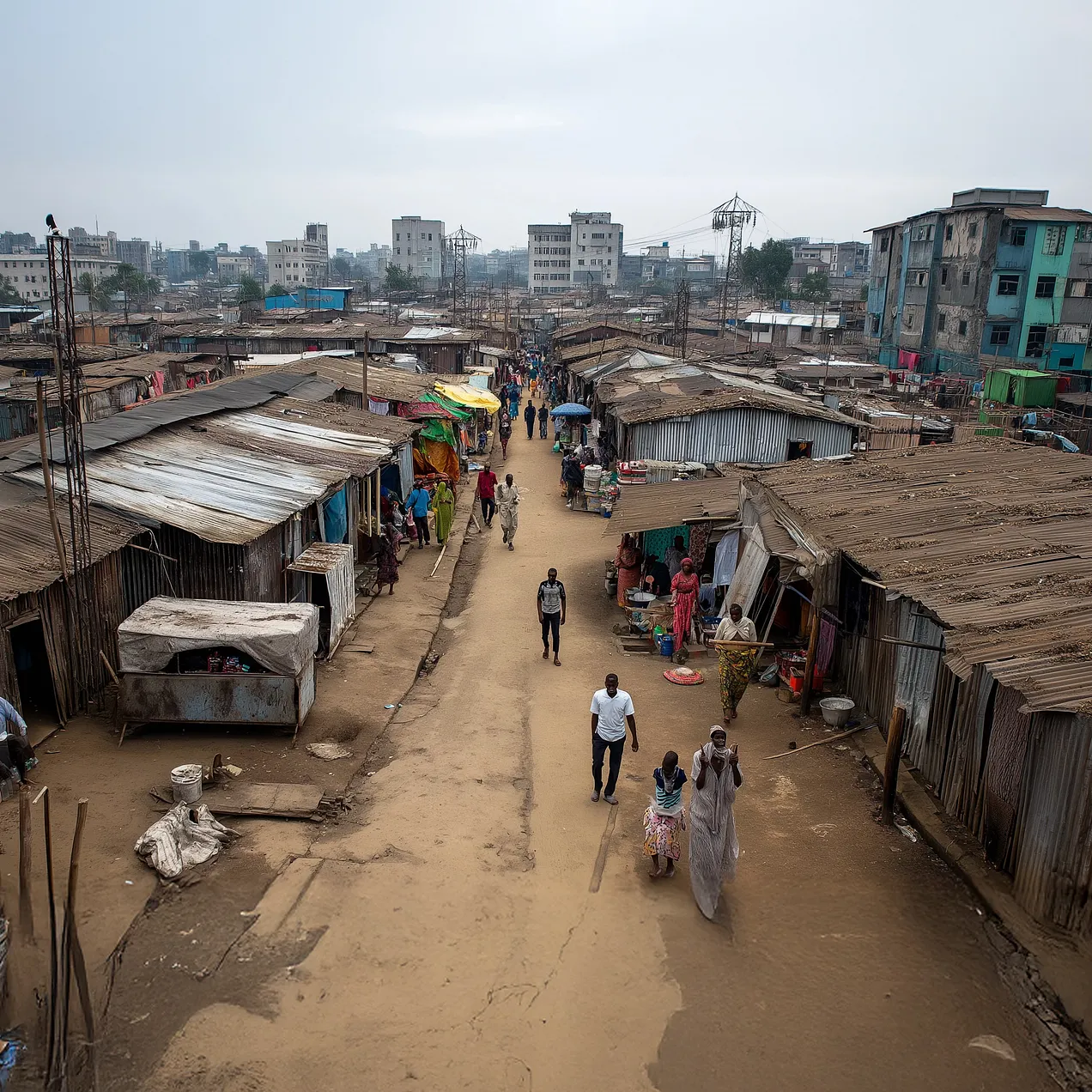 Africa shacks and buildings