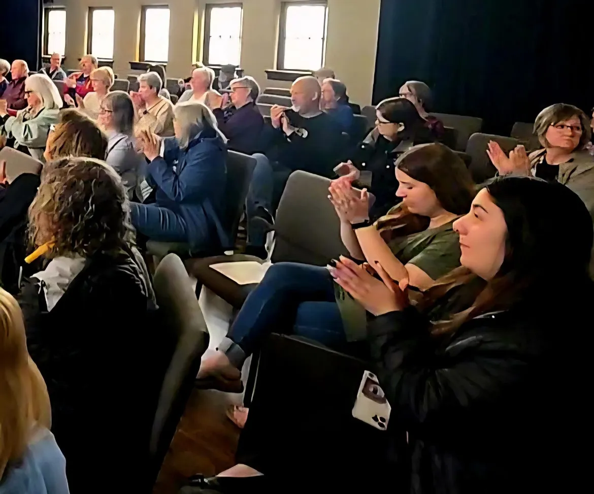 Folks gathered in Ottumwa, Iowa