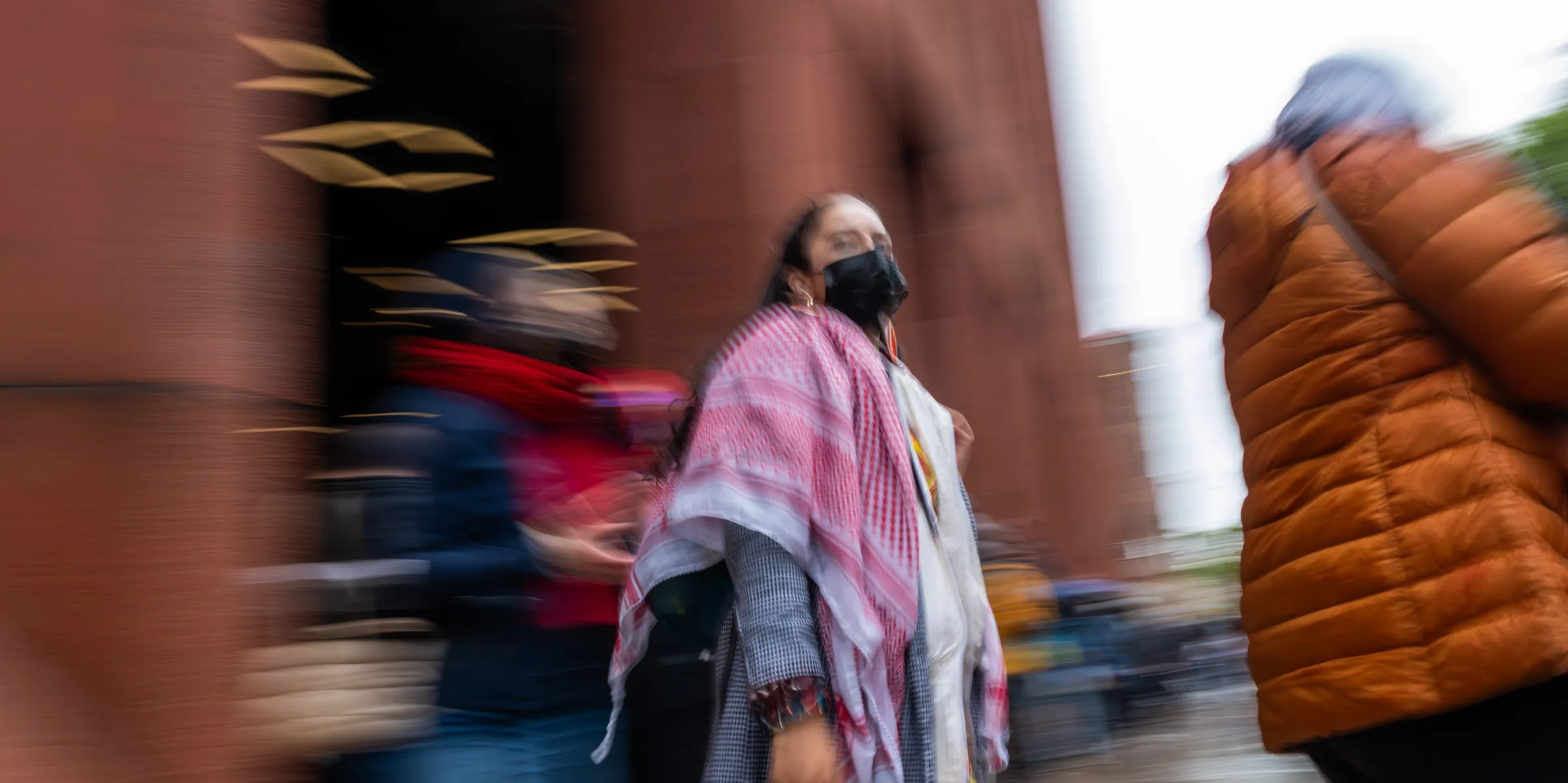 Pro-Palestinian students protest Israel’s war on Gaza outside Bobst Library at New York University on May 10, 2024, in NYC