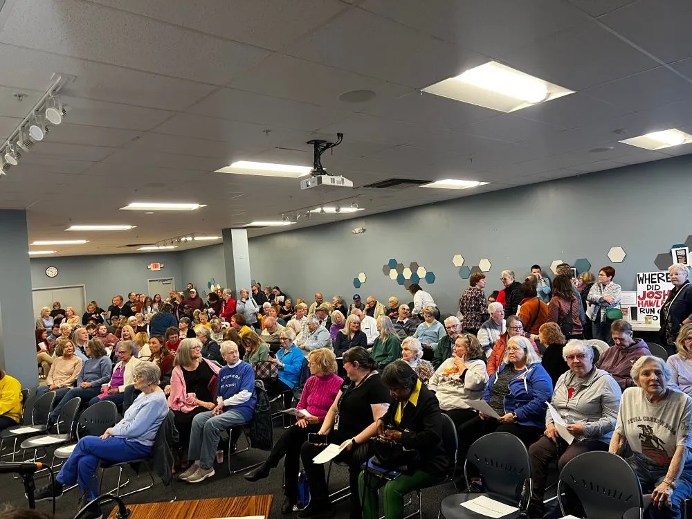 Empty Seat Town Hall, St Joe, Missouri. March 24, 2025.