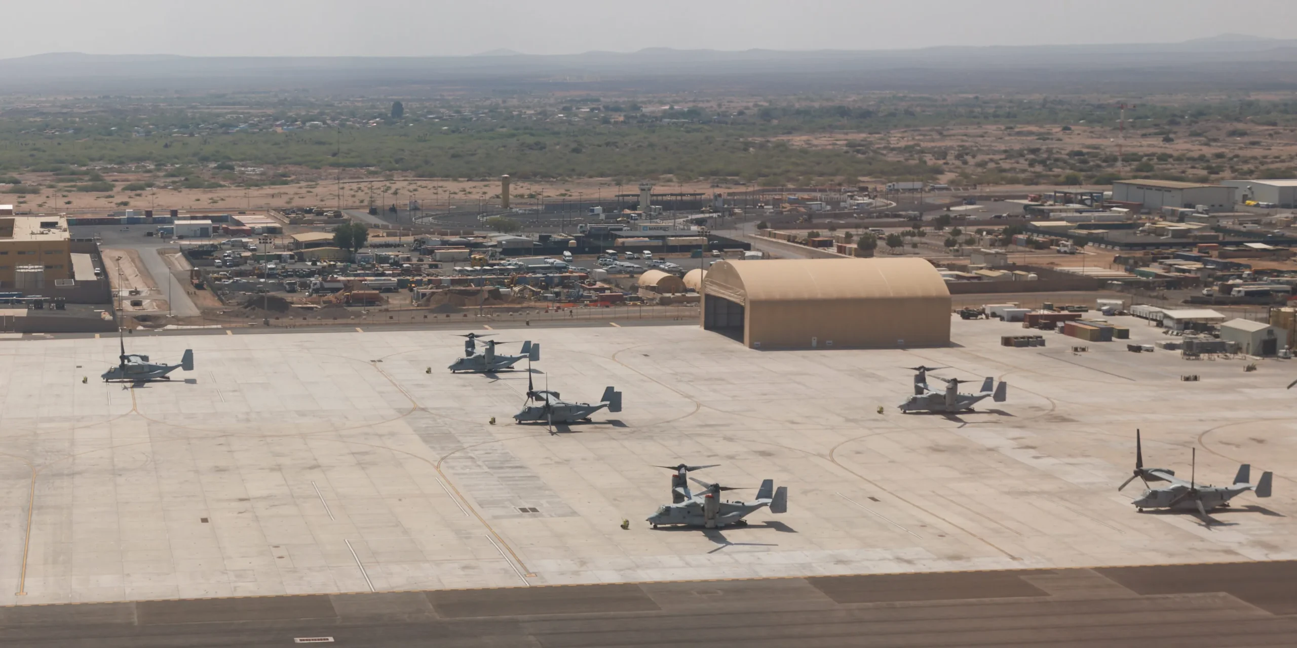 U.S. military aircraft at Camp Lemonnier military base