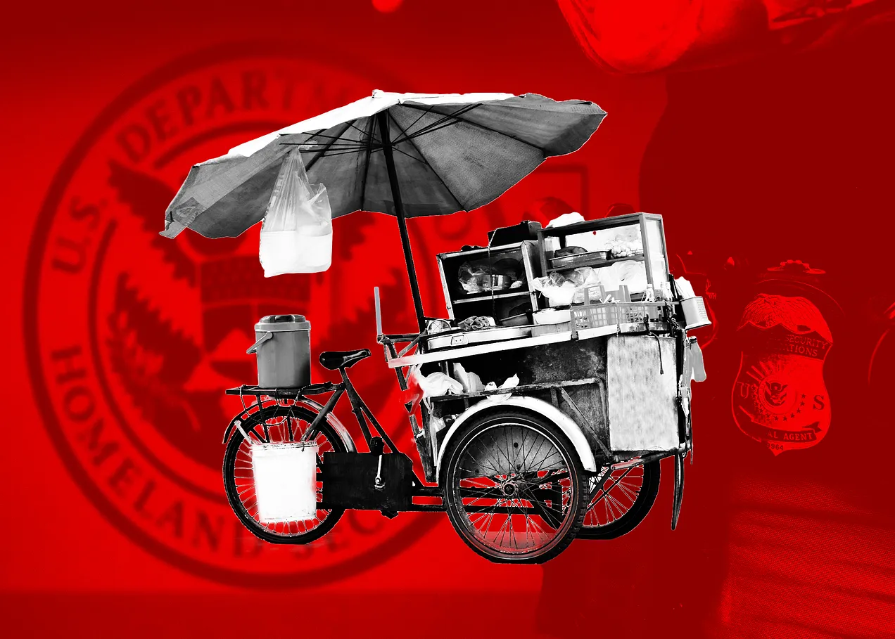 street cart (Composite / Photos: Shutterstock / USICEGOV via Flickr)