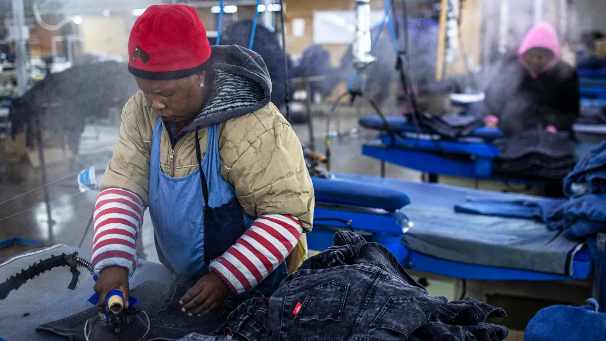 Factory workers make denim products in Maseru, the Lesotho capital PER-ANDERS PETTERSSON/GETTY IMAGES