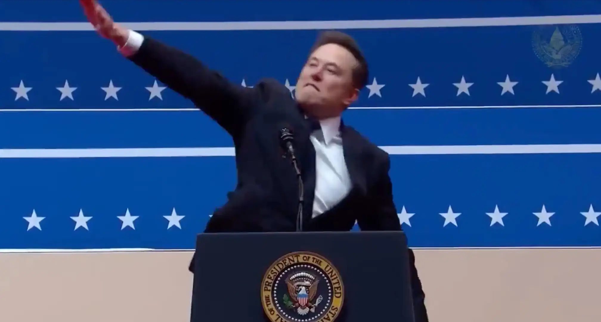 Musk saluting