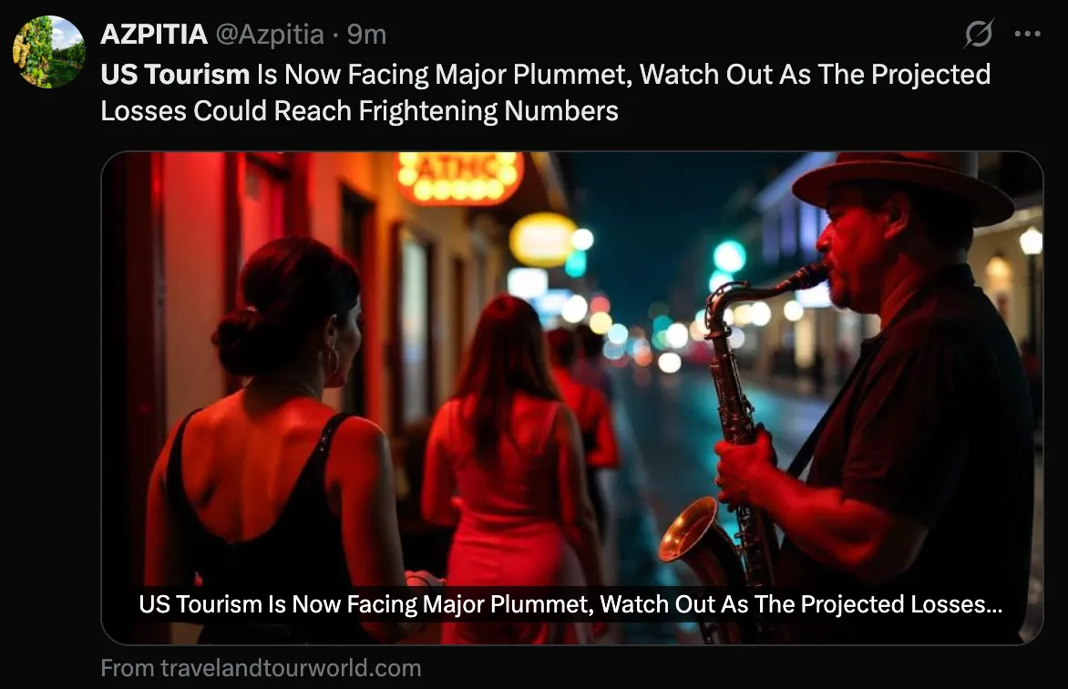 US tourism is plummeting