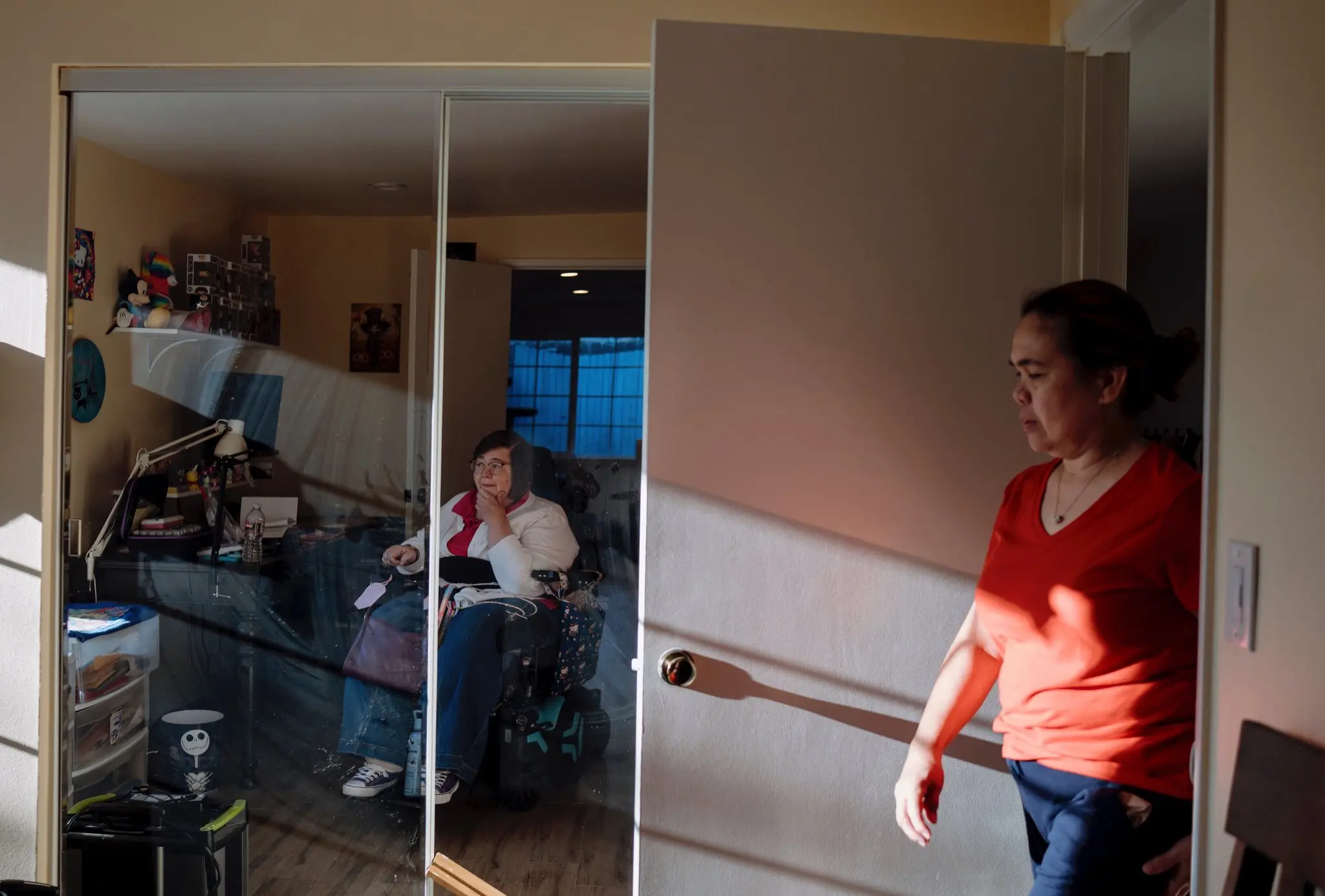 Carrie Madden at home in Los Angeles with Gigi Valbuena, one of her caregivers. Credit...Isadora Kosofsky for The New York Times Carrie Madden at home in Los Angeles with Gigi Valbuena, one of her caregivers. Credit...Isadora Kosofsky for The New York Times