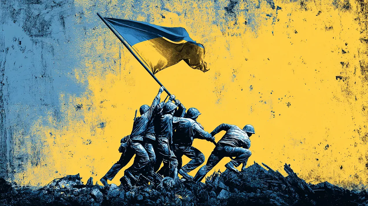 Europe raising Ukrainian flag