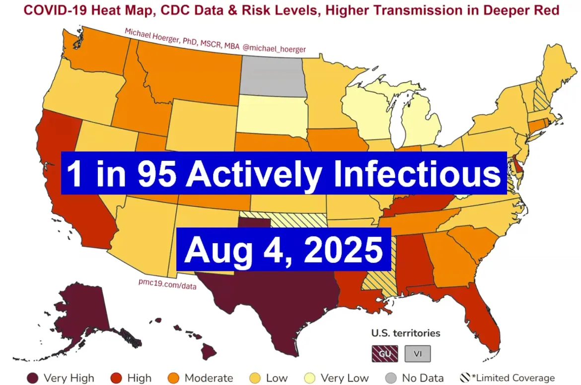 COVID-19 infections Aug 4, 2025