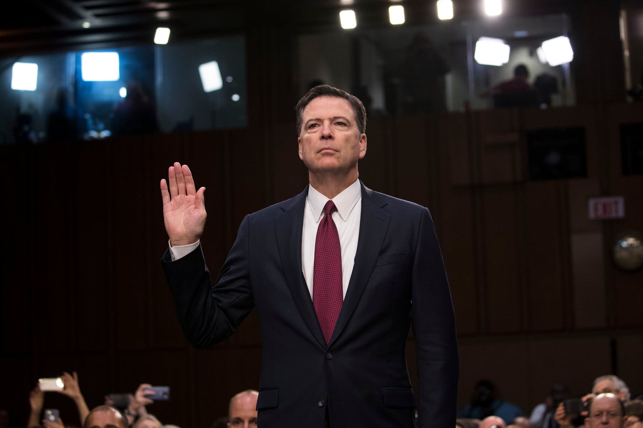 The investigation into James B. Comey centers on whether he misled lawmakers during testimony about the Russia investigation. Credit...Doug Mills/The New York Times