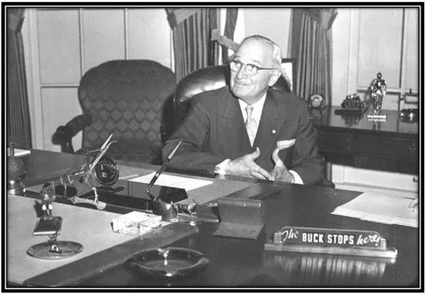 Legendary native son of Missouri Harry Truman at the Resolute Desk