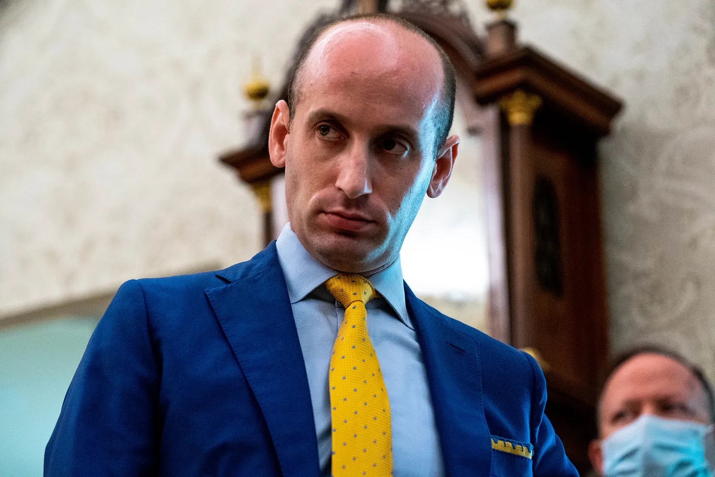 White House senior adviser Stephen Miller, pictured in the Oval Office in 2020. (Photo by Anna Moneymaker-Pool / Getty Images.)