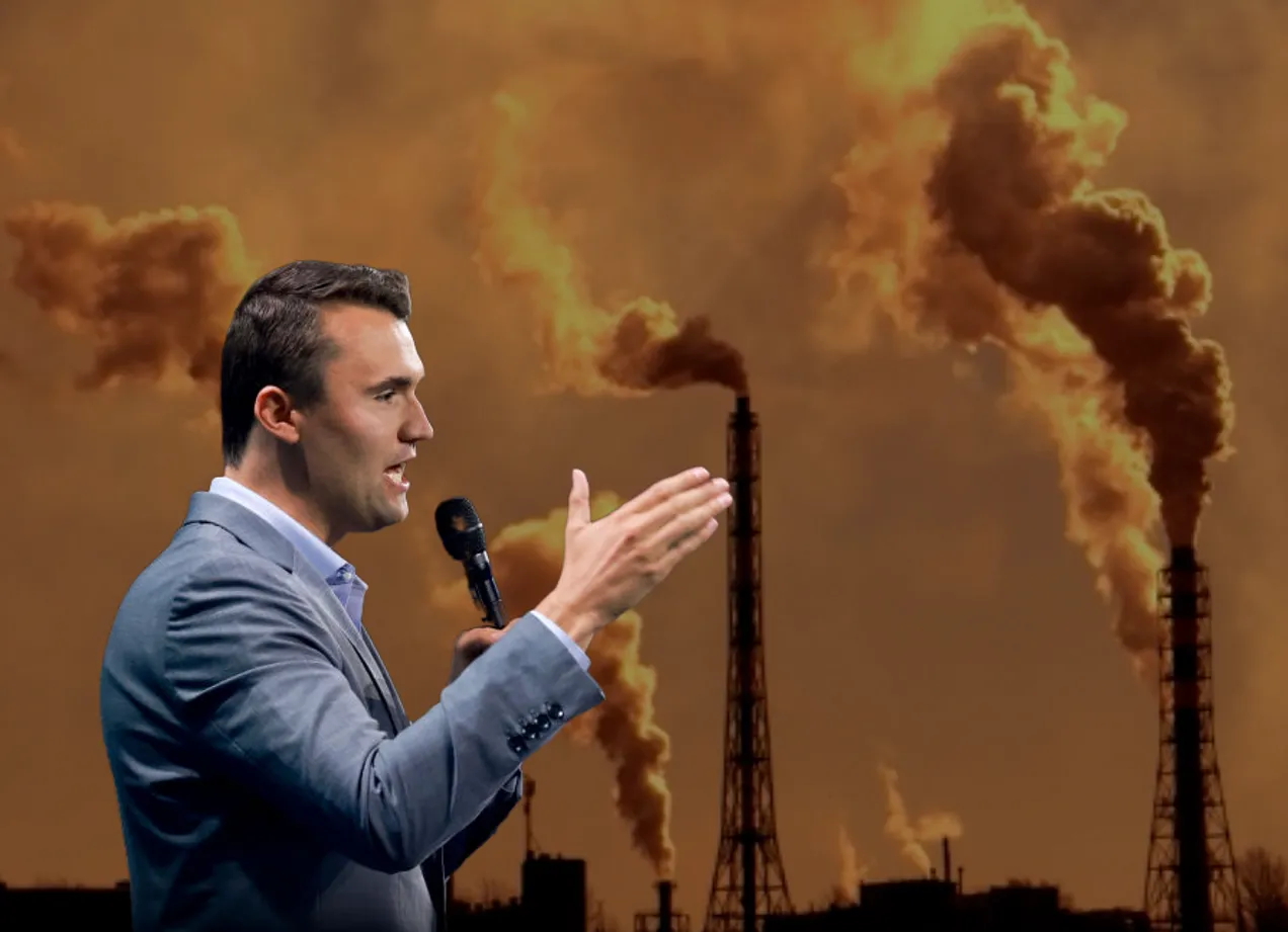 Charlie Kirk and smoke stacks