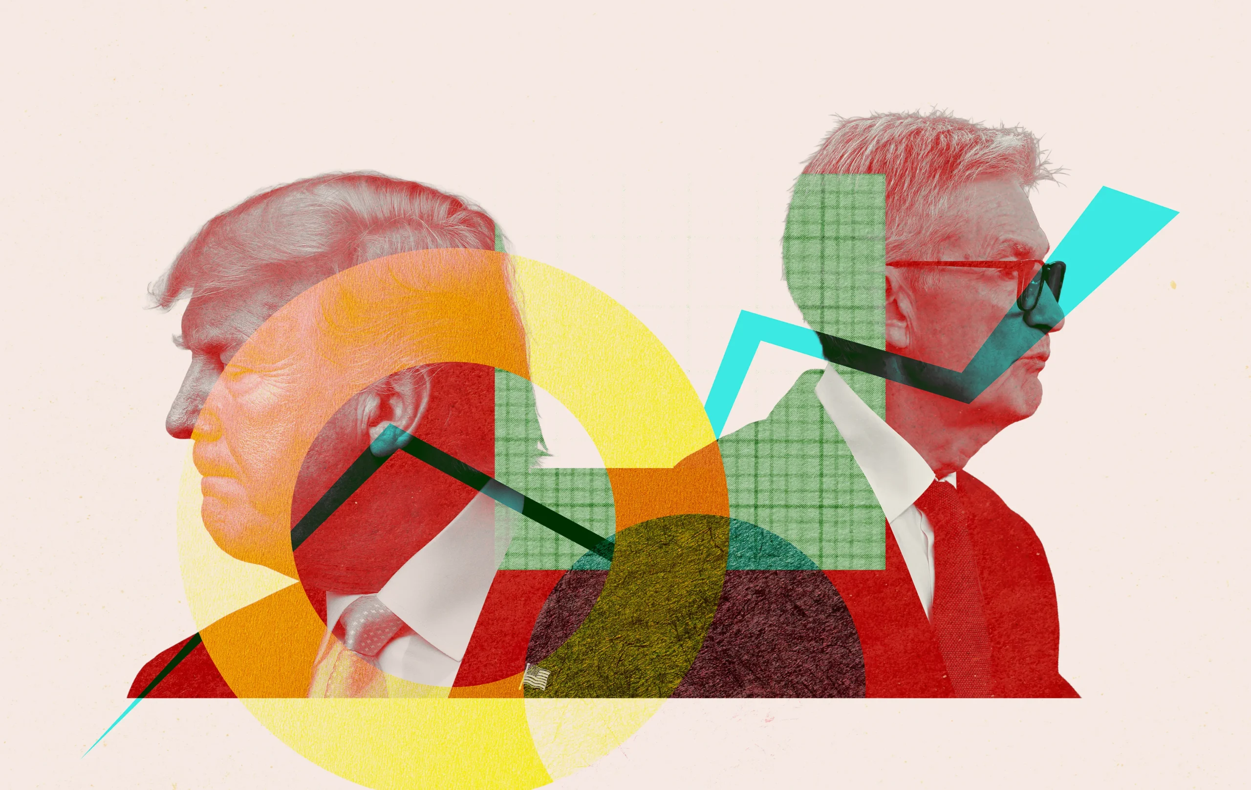 Trump PowellIllustration by Noah Hickey/The Dispatch. (Photos via Getty Images)