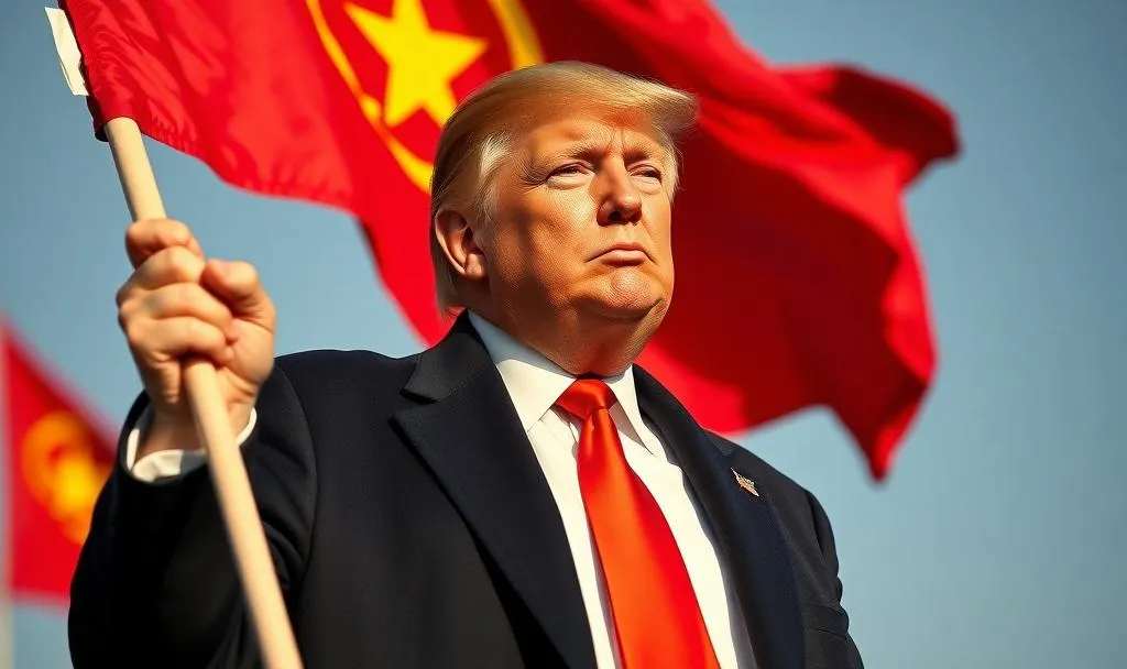 Trump with Chinese flag