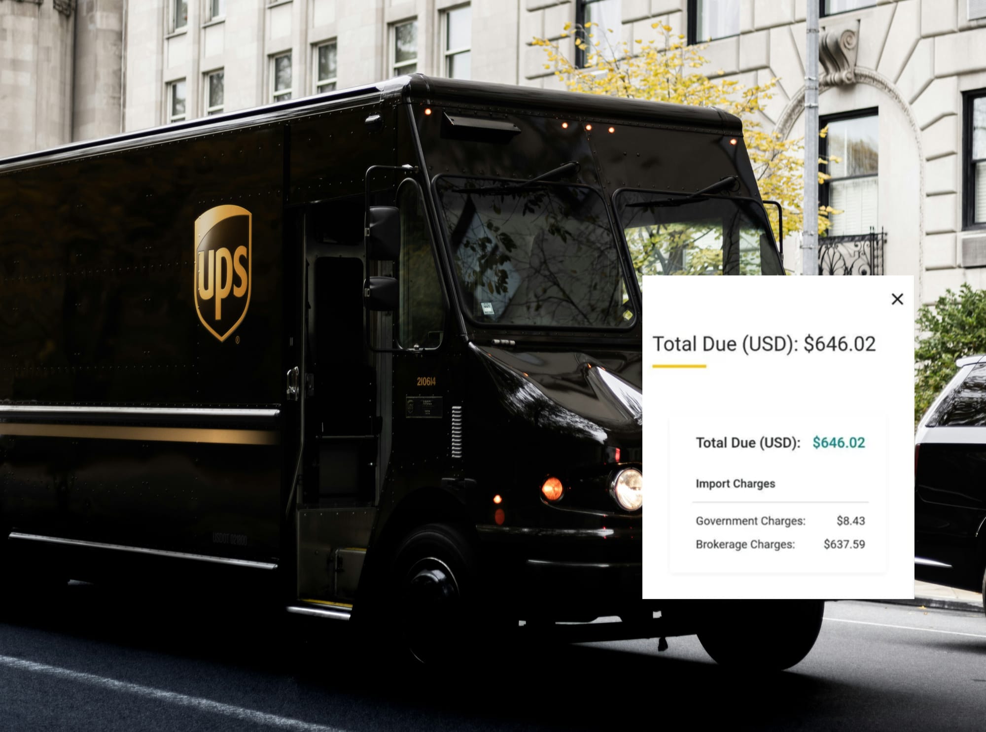 UPS truck and new charges