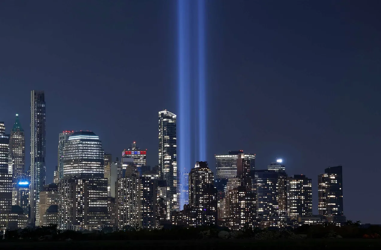 The annual Tribute in Light illuminates lower Manhattan in honor of 9/11. Credit Gary Hershorn/ABC News
