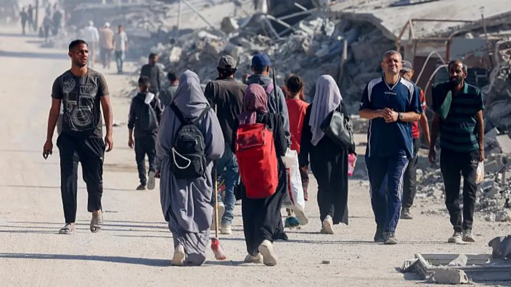 people walking in Gaza
