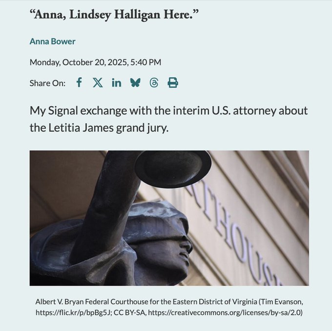 Anna, Lindsey Halligan here
