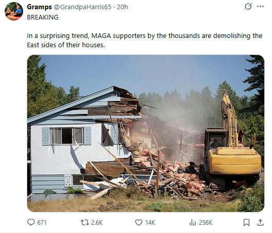 MAGA destroying east sides of houses MAGA destroying east sides of houses