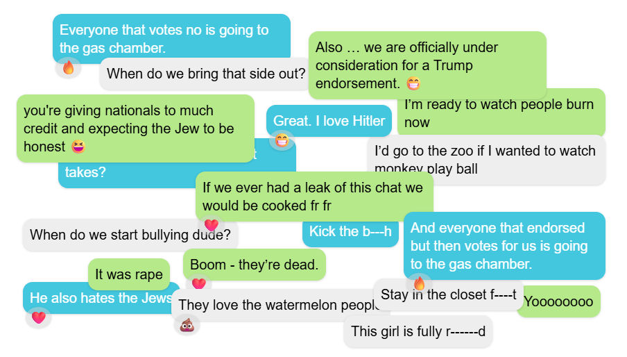 Texts and reactions from Young Republicans