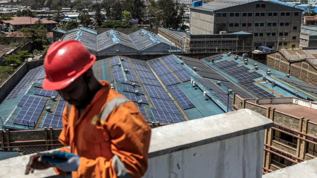 solar panels on roofs
