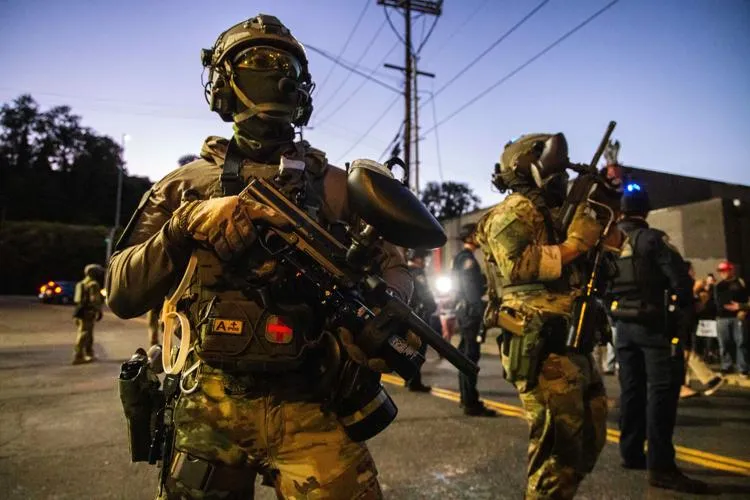 troops on the street