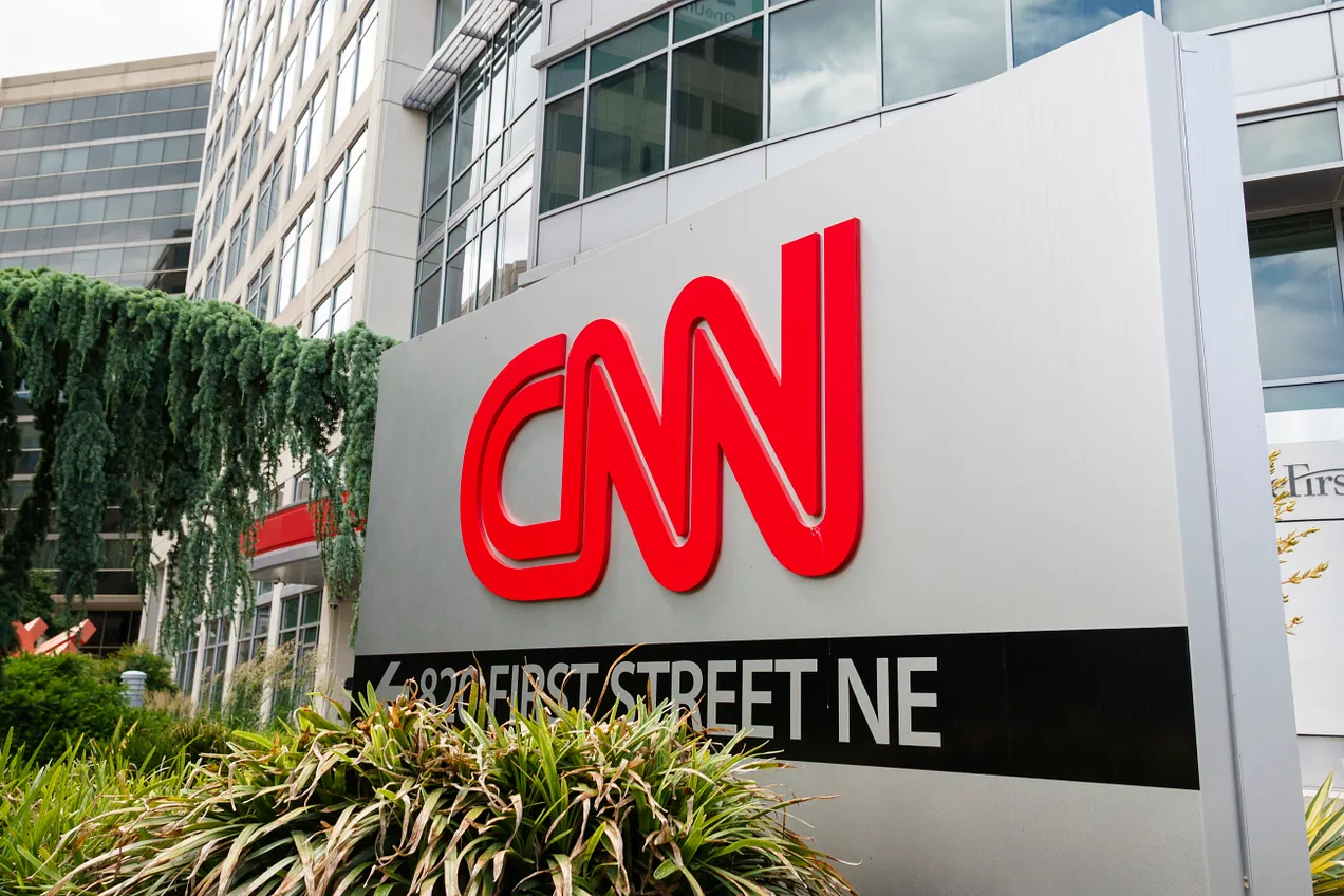 A sign outside CNN’s studios in DC. (Kevin Carter/Getty)