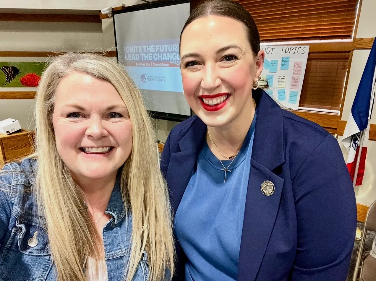 A rural Iowa event with State Senator Catelin Drey, who recently broke the Iowa Republican supermajority with her special election win. 10/11/25.